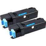 Dell 2130cn 2135cn Cyan Compatible High-Yield Toner Cartridges 2-Pack