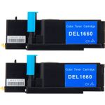 2 Pack Dell C1660 / C1660w Cyan Compatible Toner Cartridges