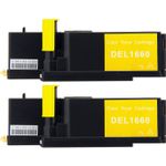 2 Pack Dell C1660 / C1660w Yellow Compatible Toner Cartridges