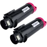 2 Pack Dell H625, H825, S2825 Magenta Compatible High-Yield Toner Cartridges