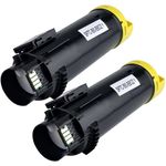 2 Pack Dell H625, H825, S2825 Yellow Compatible High-Yield Toner Cartridges