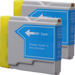 2 Pack Brother LC37C Cyan Compatible Ink Cartridges