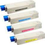 4 Pack Oki C5650, C5750 Compatible High-Yield Toner Cartridges