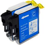 2 Pack Brother LC38C Cyan Compatible High-Yield Ink Cartridges