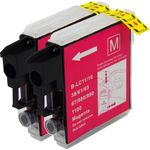 2 Pack Brother LC38M Magenta Compatible High-Yield Ink Cartridges