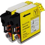 2 Pack Brother LC38Y Yellow Compatible High-Yield Ink Cartridges