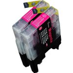 2 Pack Brother LC73M Magenta Compatible High-Yield Ink Cartridges (Replaces LC40M)