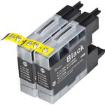 2 Pack Brother LC77BK Black Compatible Extra High-Yield Ink Cartridges