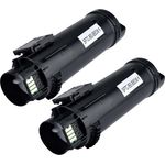 2 Pack Dell H625, H825, S2825 Black Compatible High-Yield Toner Cartridges