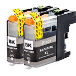 2 Pack Brother LC233 Ink - Black Compatible High-Yield Cartridges (Replaces LC231)