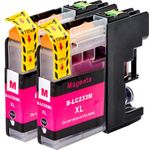 2 Pack Brother LC233 Magenta Compatible High-Yield Ink Cartridges (Replaces LC231)