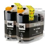 2 Pack Brother LC137BK Black Compatible Super High-Yield Ink Cartridges