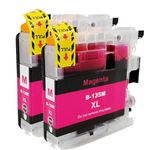 2 Pack Brother LC135M Magenta Compatible Super High-Yield Ink Cartridges