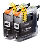 2 Pack Brother LC133 / LC131 Black Compatible High-Yield Ink Cartridges