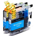 2 Pack Brother LC133 / LC131 Cyan Compatible High-Yield Ink Cartridges