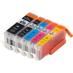 5 Pack Canon PGI-670XL & CLI-671XL Compatible High-Yield Ink Cartridges