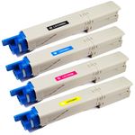 4 Pack Compatible Oki C3300, C3400, C3600 Toner Cartridges