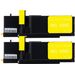 Dell 1250, 1350, 1355, C1760, C176 Yellow Compatible High-Yield Toner Cartridges 2-Pack