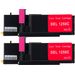 Dell 1250, 1350, 1355, C1760, C1765 Magenta Compatible High-Yield Toner Cartridges 2-Pack