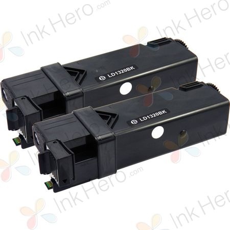 2 Pack Dell 1320 / 1320C / 1320CN Black Compatible High-Yield Toner Cartridges