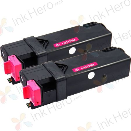 Dell 2130cn 2135cn Magenta Compatible High-Yield Toner Cartridges 2-Pack