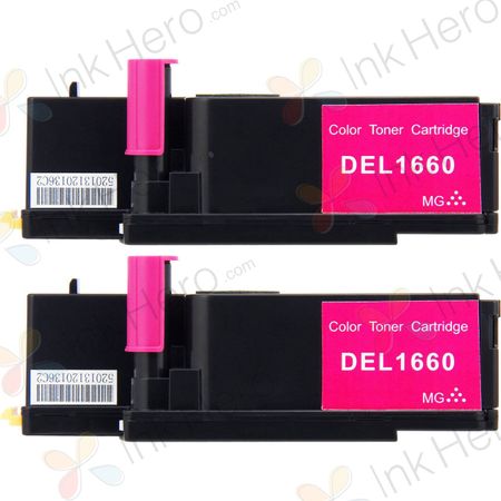 2 Pack Dell C1660 / C1660w Magenta Compatible Toner Cartridges