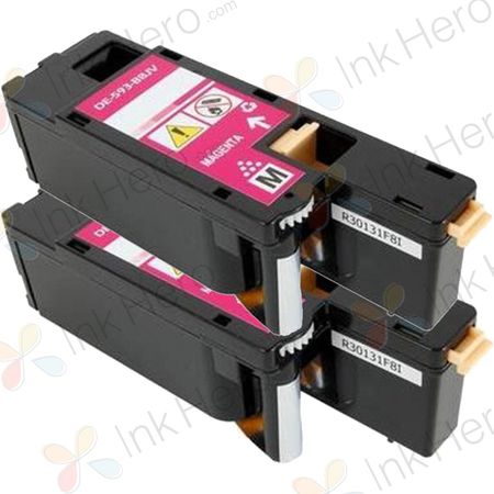 2 Pack Dell E525, E525w Magenta Compatible Toner Cartridges