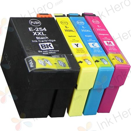 4 Pack High Yield Compatible Epson 254XL, 252XL Ink Cartridges