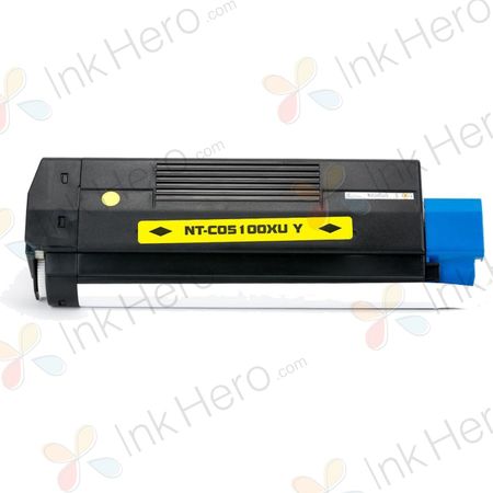 Oki C5100/C5200/C5300/C5400/C5400N Yellow Compatible High-Yield Toner Cartridge