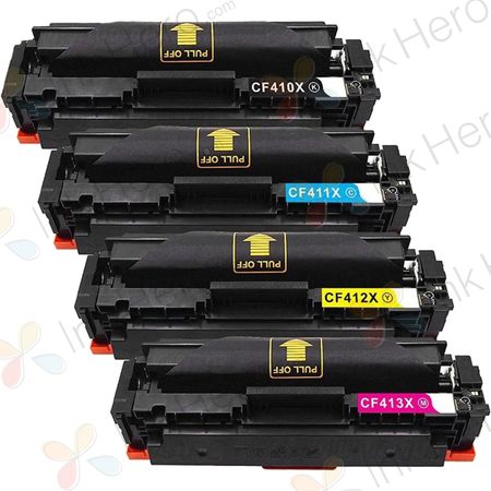 4 Pack HP 410X Compatible High-Yield Toner Cartridges