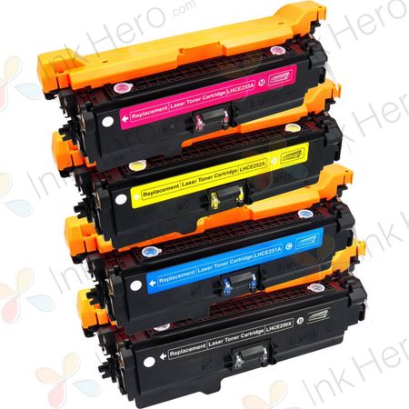 4 Pack HP 504X & 504A Compatible Toner Cartridges