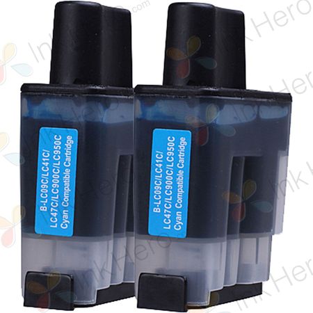 2 Pack Brother LC47C Cyan Compatible Ink Cartridges