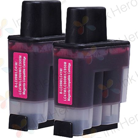 2 Pack Brother LC47M Magenta Compatible Ink Cartridges