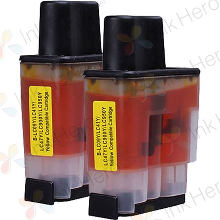 2 Pack Brother LC47Y Yellow Compatible Ink Cartridges