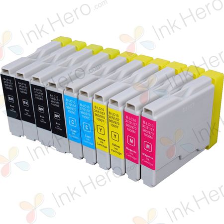 10 pack Brother LC37 Compatible Ink Cartridges