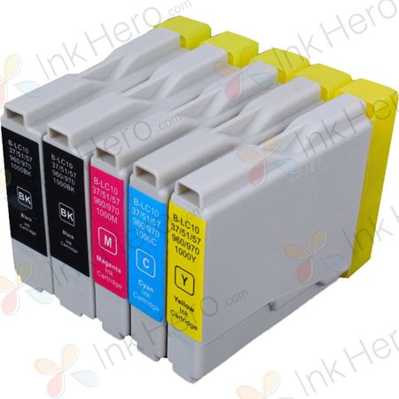 5 Pack Brother LC-37 Compatible Ink Cartridges