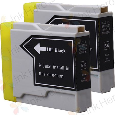 2 Pack Brother LC37BK Black Compatible Ink Cartridges