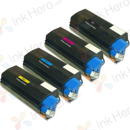 4 Pack Oki C3100 High-Yield Compatible Toner Cartridges