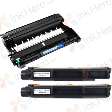 3 Pack Brother TN2350 & DR2325 Compatible High-Yield Toner & Drum Cartridges