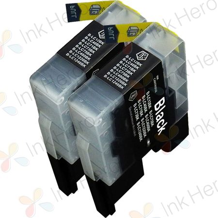 2 Pack Brother LC73BK Black Compatible High-Yield Ink Cartridges (Replaces LC40BK)