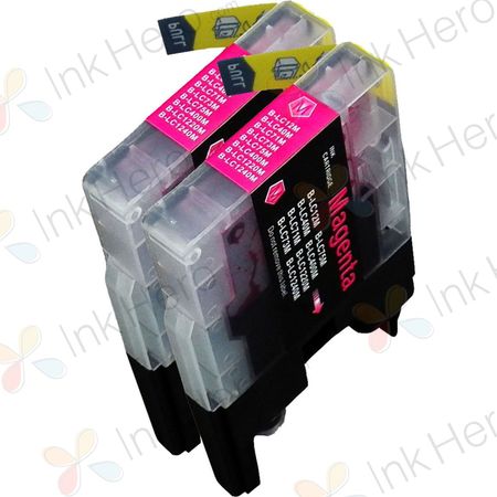 2 Pack Brother LC73M Magenta Compatible High-Yield Ink Cartridges (Replaces LC40M)