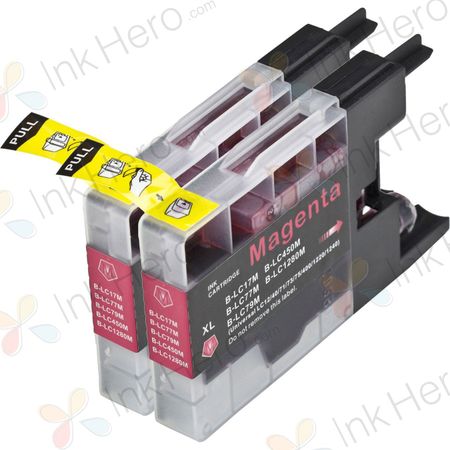 2 Pack Brother LC77M Magenta Compatible Extra High-Yield Ink Cartridges