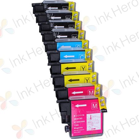 10 Pack Brother LC38 Compatible High-Yield Ink Cartridges