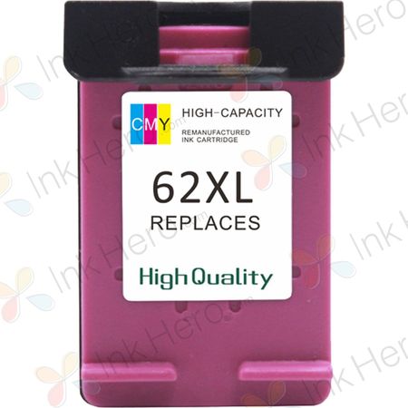 HP 62XL Color Remanufactured High-Yield Ink Cartridge (C2P07AA)