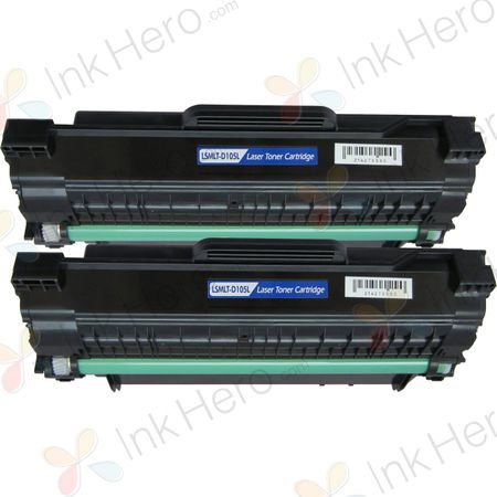 2 Pack SamsungMLT-D105L Black Compatible High-Yield Toner Cartridge