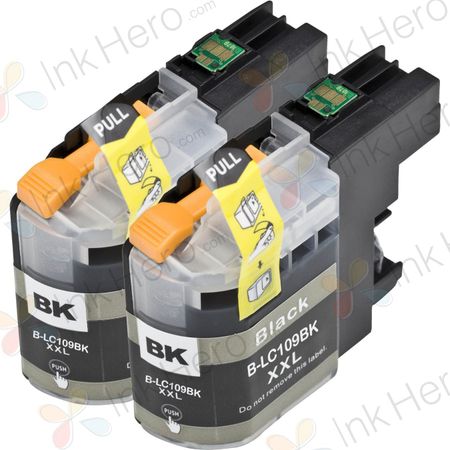 2 Pack Brother LC139BK Black Compatible Ultra High-Yield Ink Cartridges