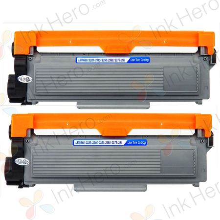 2 Pack Brother TN2350 Black Compatible High-Yield Toner Cartridges (Replaces TN2320)