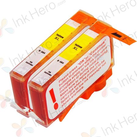 2 Pack HP 564XL Yellow High-Yield Compatible Ink Cartridges (CN687WA)