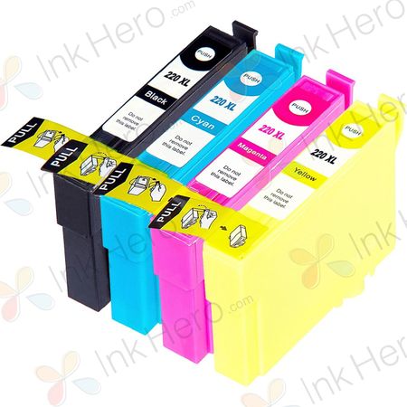 4 Pack Epson 220XL High-Yield Compatible Ink Cartridges