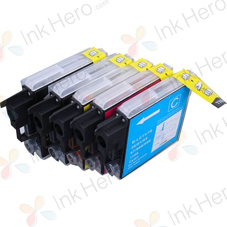 5 Pack Brother LC38 Compatible High-Yield Ink Cartridges